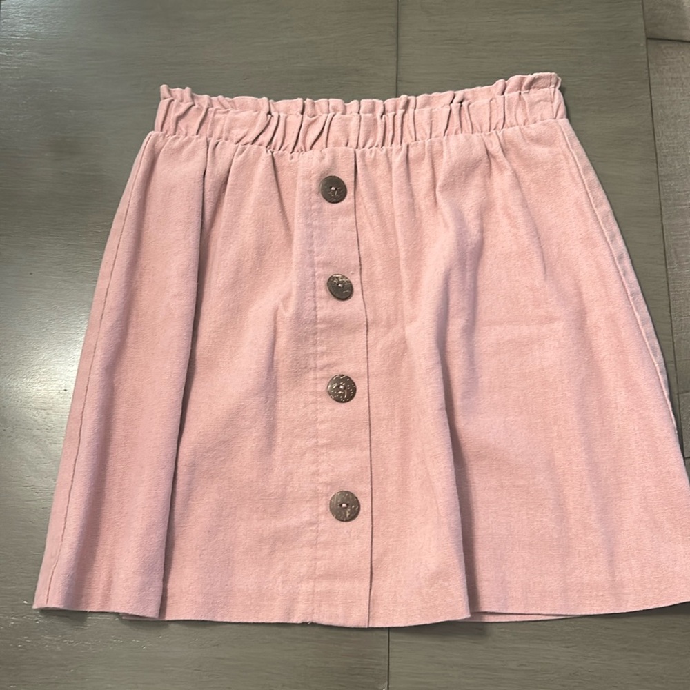 Dusty rose paper bag style skirt